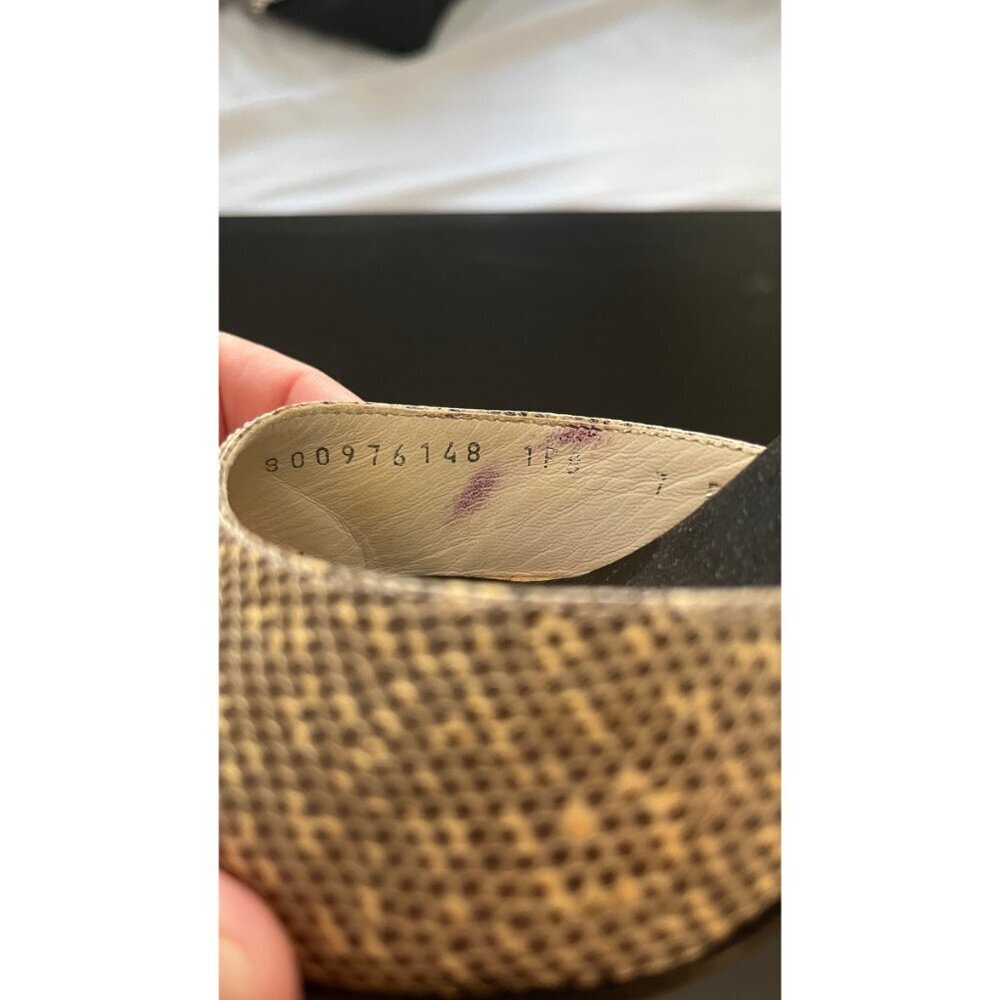 RALPH LAUREN PURPLE COLLECTION LIZARD D'ORSAY PEEP TOE HEELS 37 - Picture 10 of 10